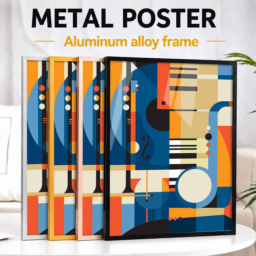 Musical Instrument Photo - Abstract Musical Instruments Framed Metal Poster
