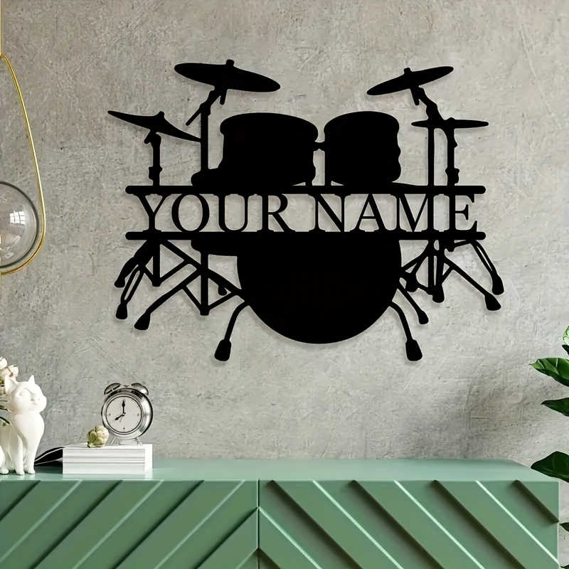 Musical Instrument And Names - Custom Drum Set Metal Wall Art